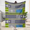 Airport Runway Design Flannel Blanket - Soft and Suitable for Sofas, Beds, Offices, Travel, All Seasons, and The Best Gift for The Holidays.