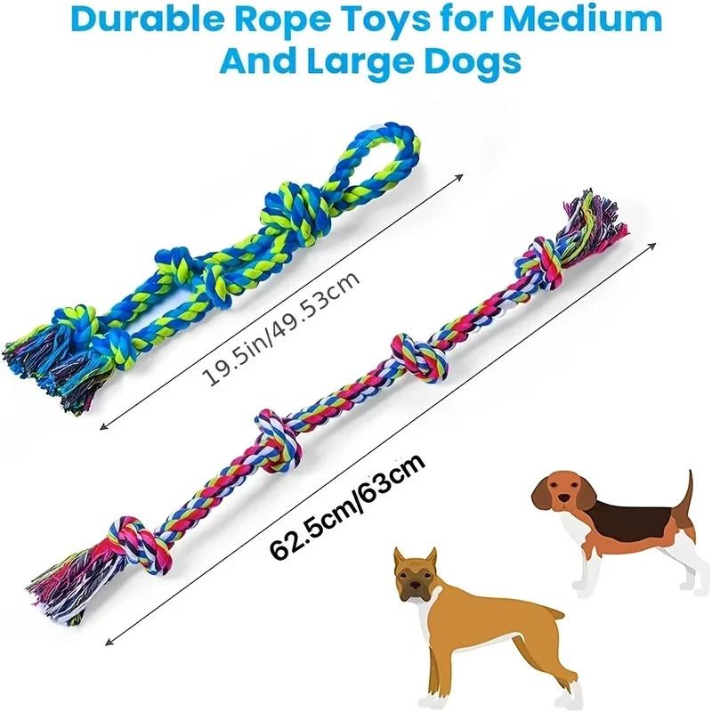 Heavy Duty Dog Rope Toy for Large and Medium Dogs Long Lasting Teeth Cleaning Chew Toys for Aggressive Chewers Bully Breeds