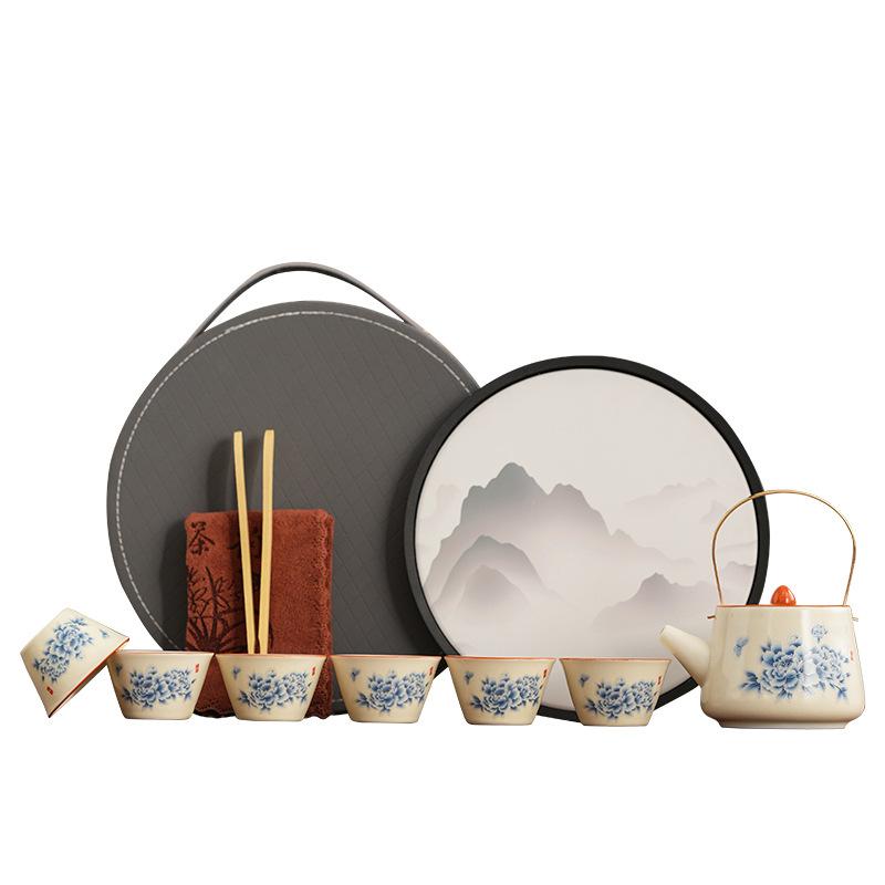 Guofeng Travel Set Gifts Guochao Outdoor Ancient Rhyme Pot Car Express Cup Tea Set Enterprise