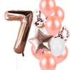 12pcs Rose Gold Number Foil Balloons Birthday Party Decoration Kids 1st First Baby Girl Princess 1 2 3 4 5 6 7 8 9 Years Old