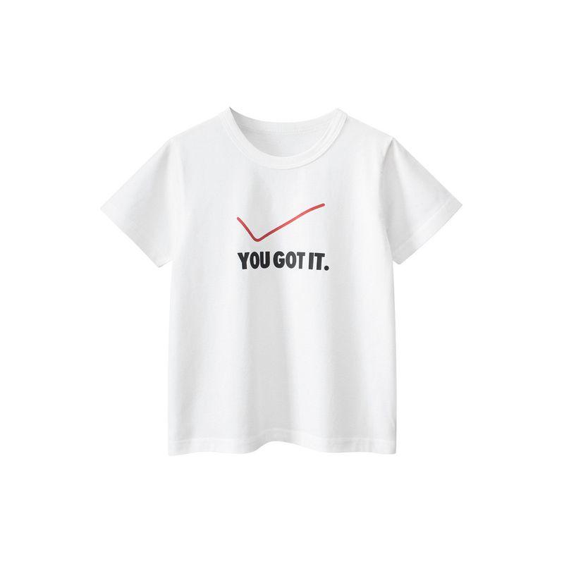 27Kids Summer Children s Clothing Boys  Letter Short-Sleeved T-Shirt Tops Kidsren s Pure Cotton Clothes Baby Half-Sleeved Pullover 9A 020m White 120