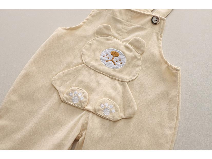 Boys' Bear Sweatshirt & Overalls Set - Spring/Autumn 2025 Casual Two-Piece for Infants