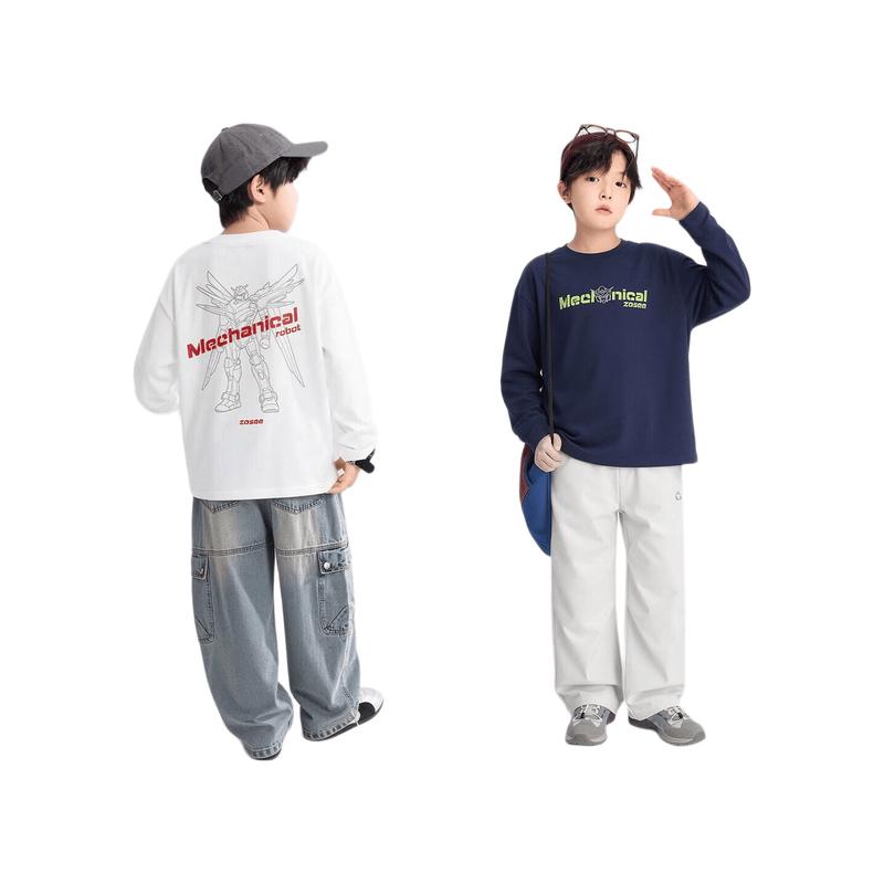 Boy's Long Sleeve Reflective Mech Print T-shirt