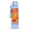 1PC Cute Capybara Rodent Animal Print 750ml Color Plastic Sports Water Bottle Leakproof Flip Straw Lid Suitable for Sports Office Home Use