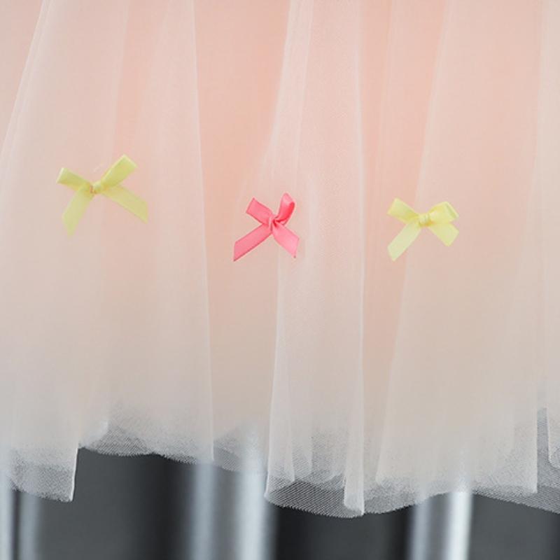Kids Dresses For Girls Pink Lace Sweet Princess Girls Mesh Dress Summer Children's Sleeveless Party Dresses For Baby Sundress