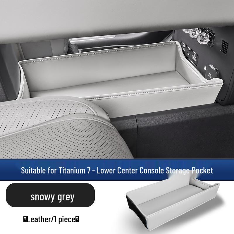 Compatible with modifying the lower storage pocket of Formula Leopard Titanium 7’s center console and glove box.