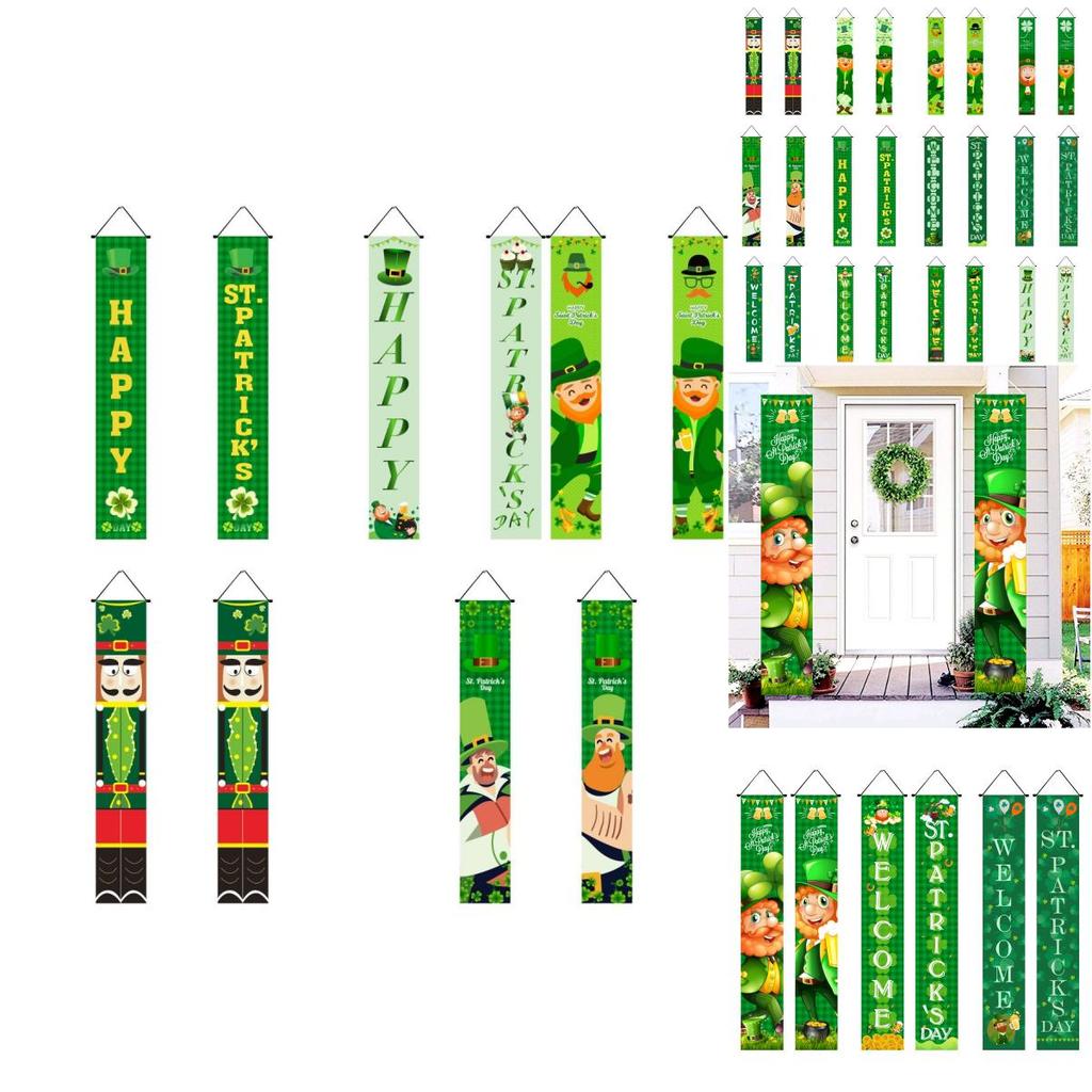 St. Patrick's Day Festive Decor-durable Door Curtain-irish Green Banner