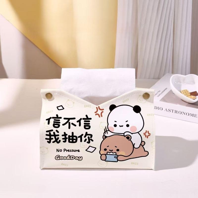 Light Luxury Cartoon Bubu Dudu Tissue Box Kawaii Animals Panda Bubu and Dudu Household Paper Box Creative Desktop Storage Box
