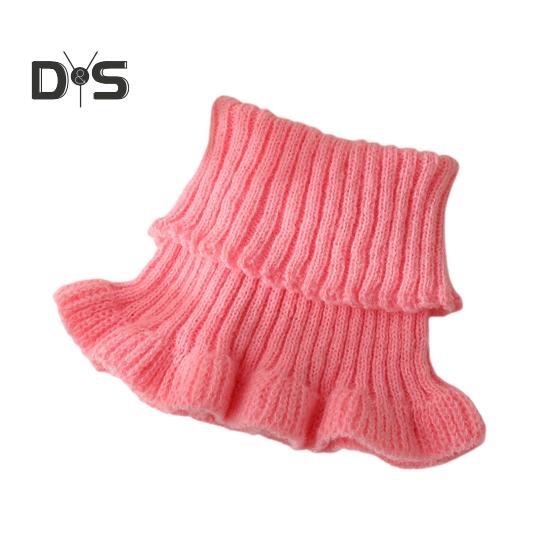 Dam Halsduk Enfärgad Skir Kant Falsk Krage Stickad Värme Stil Halsvärmare Mångsidig Klädesaccessoar