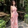 Seaside vacation gentle wind floral suspender dress women's summer super fairy French sweet temperament high-end dress