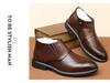 Men's Winter Formal Cotton-Leather High Top Shoes with Zipper - Warm, Non-Slip, and Business Casual.