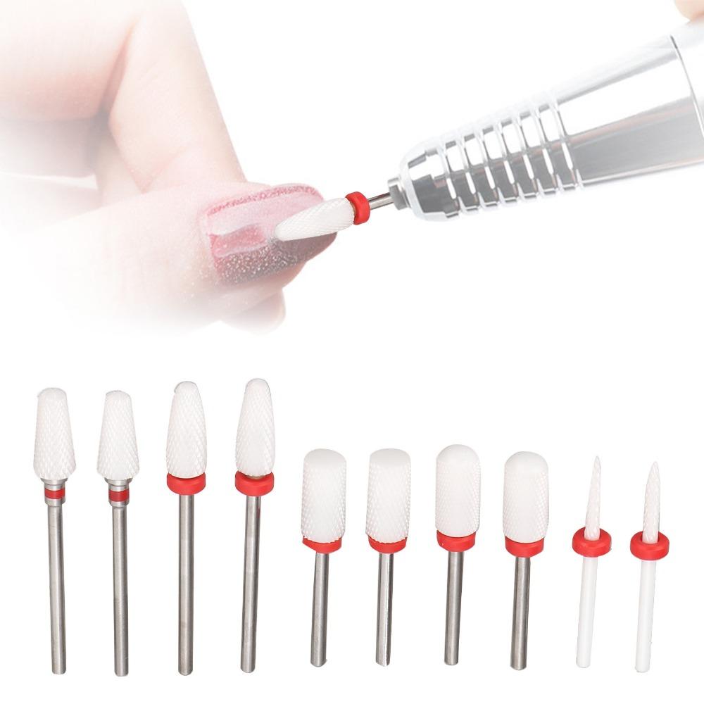 10pcs Ceramic Nail Art Drill Bits Set  Suitable For Professionals & Beginners