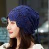 Damen Koreanischer Stil Hohlhäkeln Mehrzweck Pferdeschwanz Turban Blume Lässige Dekorative Mütze