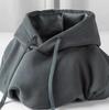 Men's Heavyweight Iron Gray Fleece Hoodie - Warm, Loose Fit for Autumn/Winter