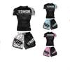 MMA Training Set Men Women Kids - Quick Dry Boxing Muay Thai Short Sleeve Shorts Gym Combat Wear