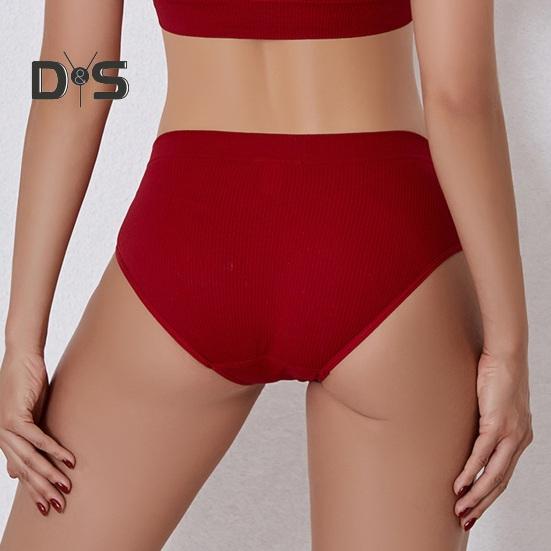 Women Panties Solid Color Elastic Mid Waist Seamless Thin Thread Soft Anti Septic Breathable Intimate Clothes Lady Underwear Briefs