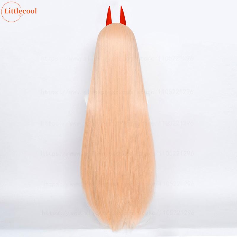 Wysokiej Jakości Peruka Makima Power Wigs 100cm Długa Różowo-Pomarańczowa Odporna na Ciepło Syntetyczne Włosy Peruka do Cosplayu Anime + Czepek pod Perukę