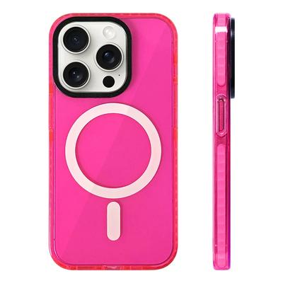 Neon Color Clear Crystal MagSafe Phone Case for iPhone 17 16 15 14 Pro Max 13 12 Wireless Charging Soft Silicone Bumper Cover