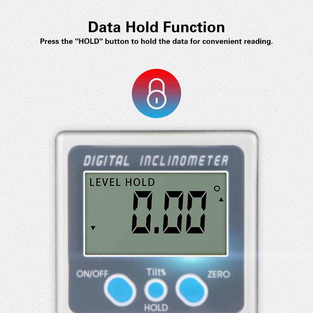 Multi-functional Digital Inclinometer Zinc Alloy 360 degrees Electronic Protractor Digital Angle Gauge with Magnet