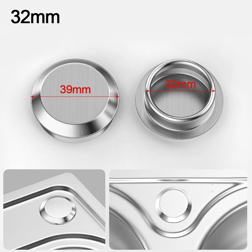 Silver Faucet Hole Cover Stainless Steel Faucet Decorative Covers Drainage Seal Plug  Bathroom