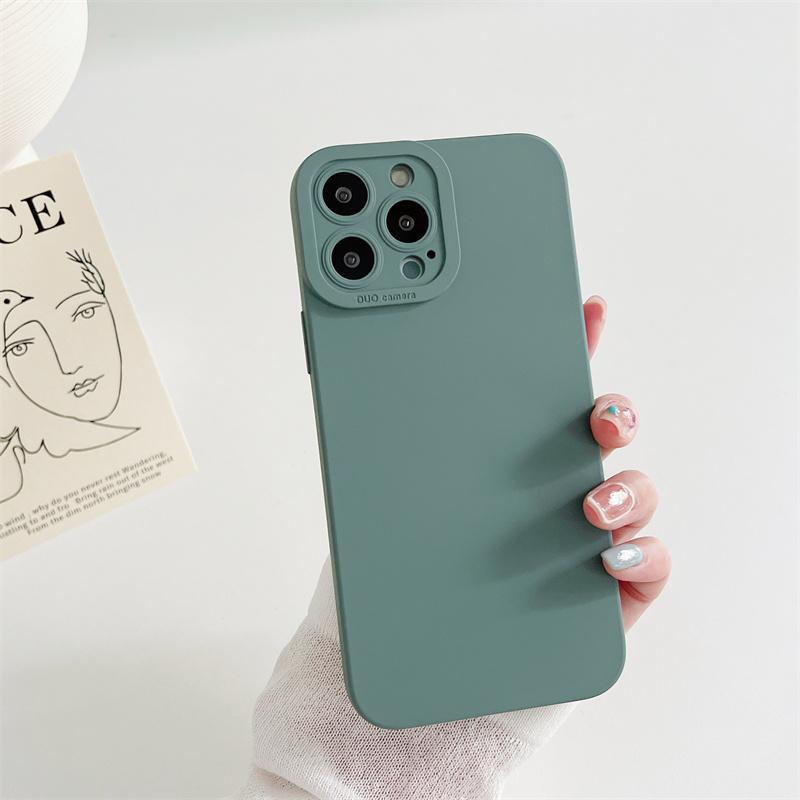 Colorful Soft Silicone Case For iPhone 15 14 Pro Max 13 12 Mini 11 Pro Max 7 8 SE 2020 Camera Protection Phone Cover