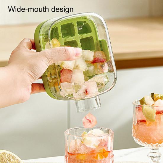 Ice Cube Mold 2-in-1 Ice Tray And Storage Cup Leakproof Seal Push-Type Ice Removal Food-Grade Ice Kettle Portable Ice Maker for Drinks