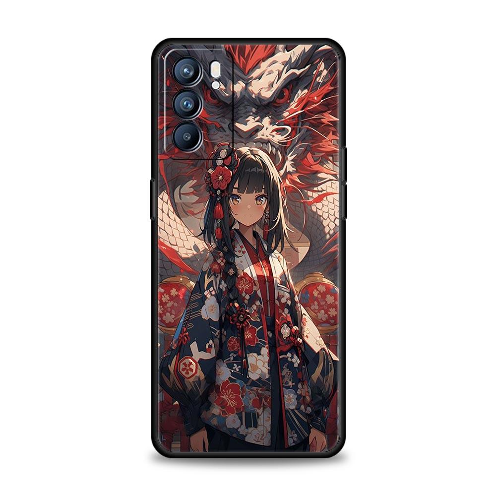 Case For Oppo A54 A53 A52 A9 A15 A95 A17 A16 A76 A74 A57 Find X6 X5 Reno8 Reno7 Reno6 Pro 5G Cover Genshin Impact Dragon Genshin