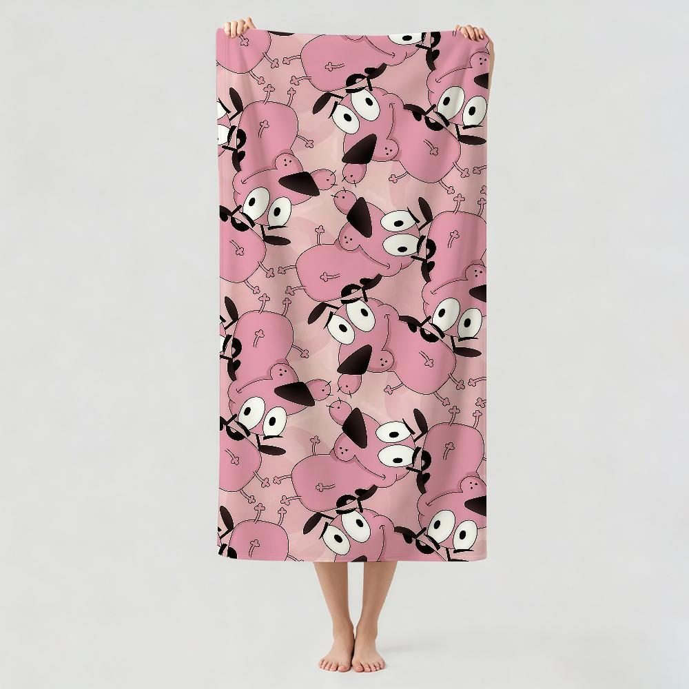 Funny C-Courage the C-Cowardly Towel Drying Bath Towel Applicable To Light Swimming Camping Yoga Beach Out