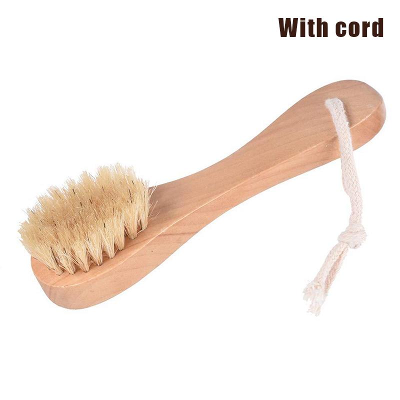 

Wooden Face Brush Exfoliating Cleansing Skin Brush Tool with Handle for Facial Care