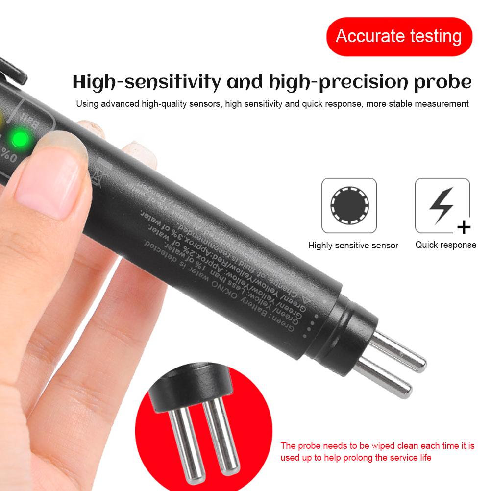 Brake Fluid Tester Portable Brake Fluid Liquid Testing Pen with 5 LED Indicators for DOT3 DOT4
