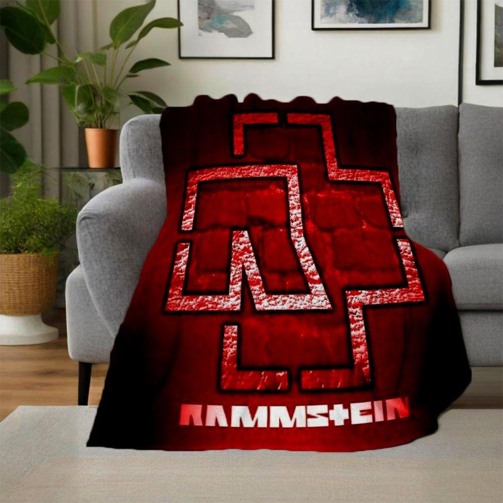 Rammstein Logo T-Shirt Men's Women's Unisex Fit Black Red WhiteBlanket Flannel Throw Blanket for Sofa, Bed, Travel, Camping, Office, Couch,