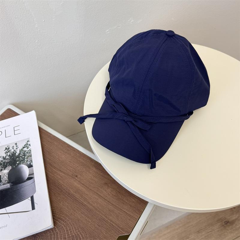 Ins niche sweet bow baseball cap children wide brim sunshade light breathable face small cap