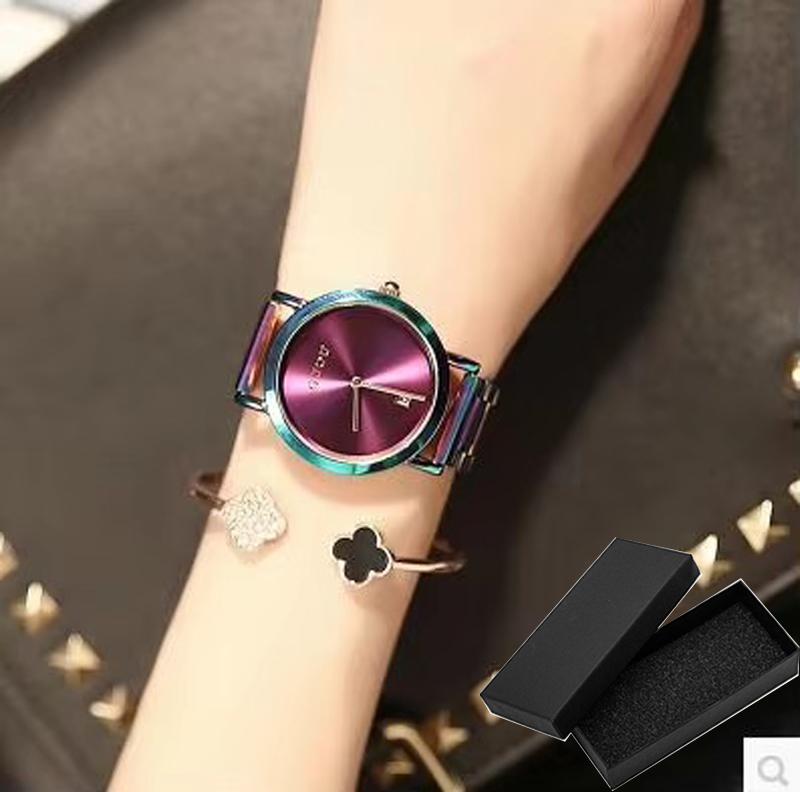 HK Brand Ladies Quartz Watches Water Resistant Women Fashion Clocks Ultra-Thin Rose Gold Stainless Steel Calendar Dress Watches