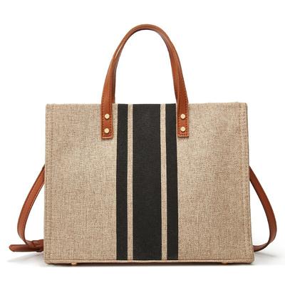 Women's Bag New Hand-held Briefcase Professional Commuting Simple Fashion Single Shoulder Oblique Span Canvas Big Bag