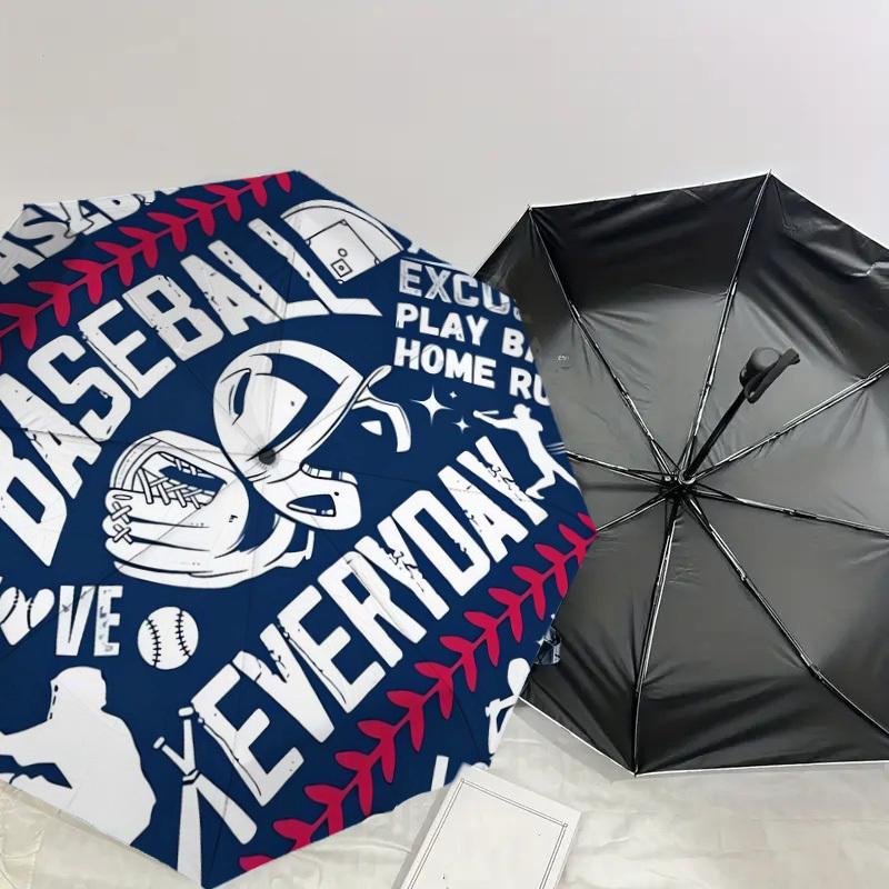 1pc Baseball Everyday Love Play Ball Home Run Umbrella with Plastic Handle,Suitable for All Seasons Home Travel Outdoor UmbrellaDD074