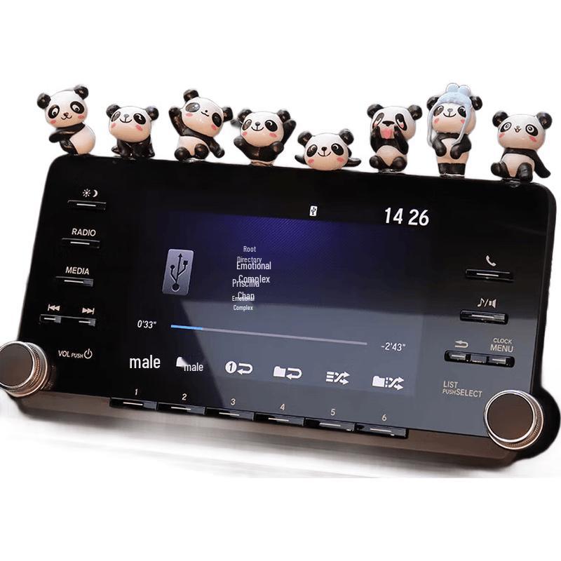 Cute Panda Car Dashboard Ornament Set