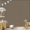 Brown and cream checkered wallpaper for living room and bedroom 50x1000