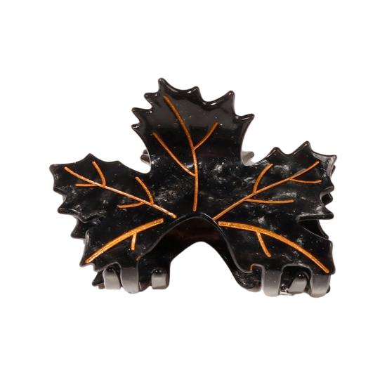 

Hair Claw Maple Leaf Shape Back Head Hair Clip Anti-slip Teeth Shower Shark Hair Claw Versatile Use Hair Accessory чорний