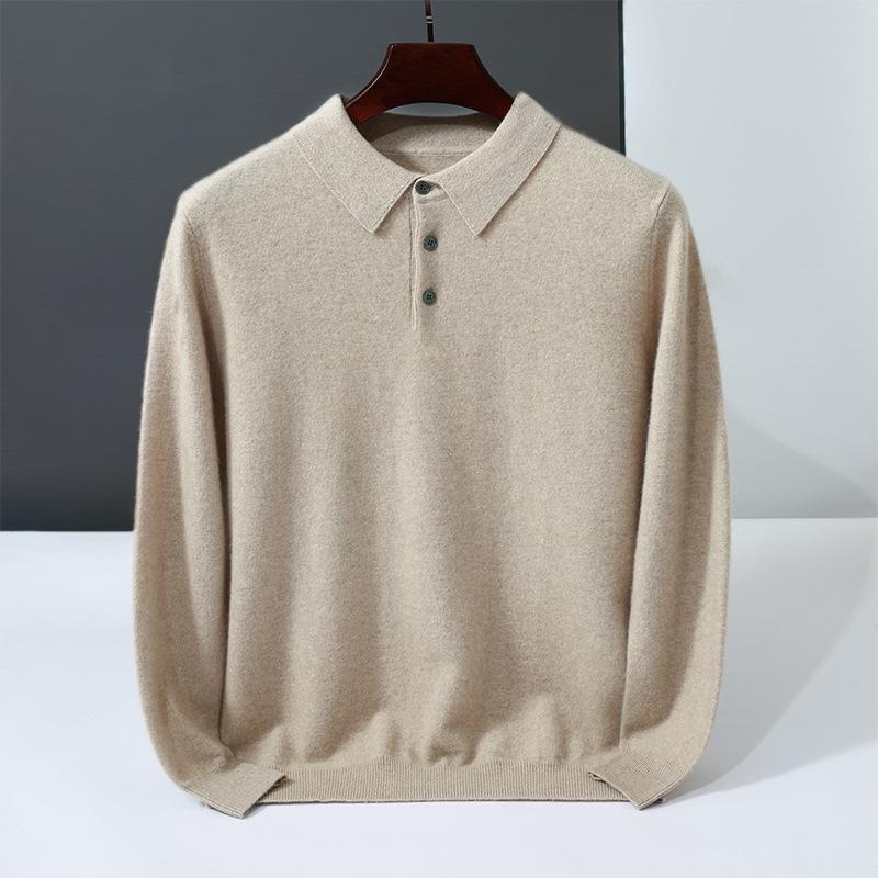 New cashmere sweater POLO neck sweater loose knitted wool sweater