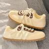 Mesh German Training Shoes  Spring and Autumn New Flat Bottom Not Tired Feet Milk Yellow Breathable Board Shoes Versatile Casual