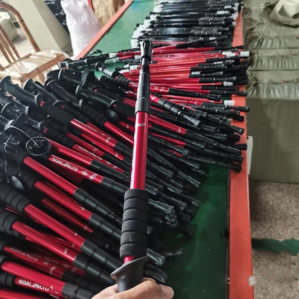 Telescopic Aluminum Alloy Shock-Absorbing Ultra-Light Adjustable Elderly Walking Cane with Straight and Curved Handle Options