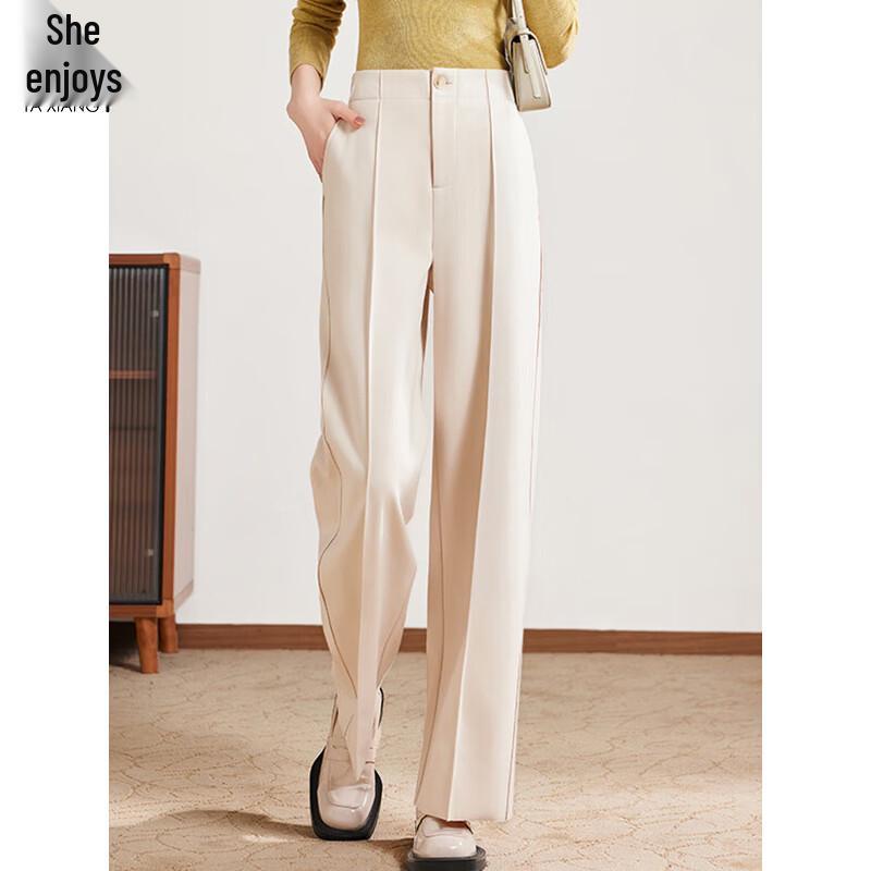 

Women s High-Waist Straight-Leg Wool Blend Trousers L