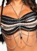 Handmade Fringe Pearl Chain Top Festival Rave Harness Body Chain Chest Jewelry Sexy Clubwear Women Mermaid Beaded Top 2025 New