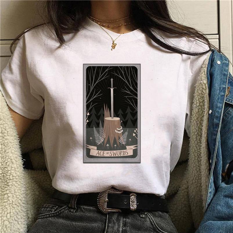 Summer Tshirt Female Tee Skull Cat Print Women Tshirt Punk Dark Grunge Streetwear Ladies Gothic Top Tshirts Harajuku Clothes Y2K