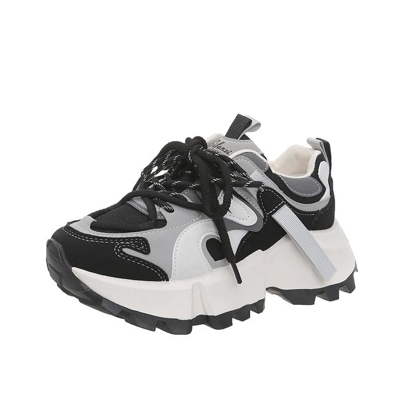 Retro Color Matching Dad Shoes Women's 5 Spring and Summer New Thick-soled Small Forrest Gump Shoes European Goods List Sports Shoes