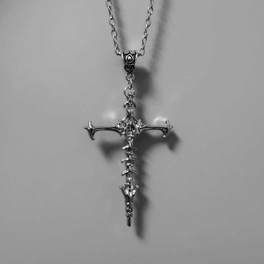 Gothic Skull Cross Clavicle Chain Necklace