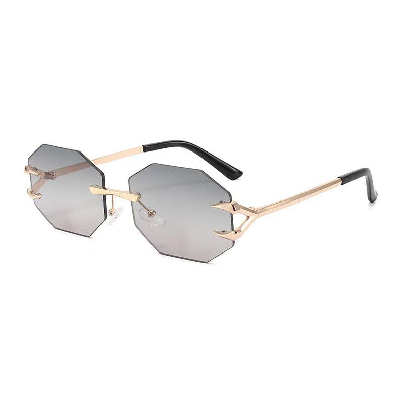 Trendy Frameless Devil Claw Metal Sunglasses - Hip Hop Fashion with Sun Protection