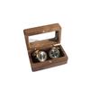 Solid Wood Black Walnut Window Opening Exquisite Cufflink Box Sleeve Nail French Cufflink Set Box Packaging Gift Box Accessories