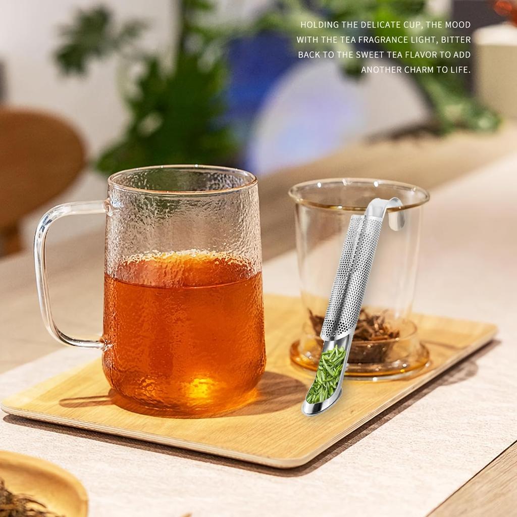 Extra Fine Mesh Tea Strainer for Loose Tea Stainless Steel Long Handle Tea Steeper Diffuser for Leaf Tea Coffee Spices Drinks
