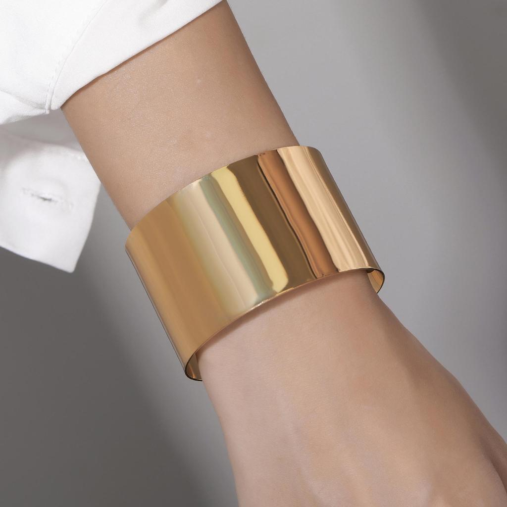 European & American Retro Geometric Openable Wide Bracelet for Women